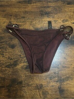 Victoria's Secret Maroon Textured Bikini Bottom